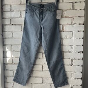 Classic Straight-Leg Jeans in Washed Gray mid rise summer trouser